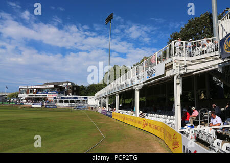 Allgemeine Ansicht der Tom Pearce stehen und Pavillon während Essex CCC vs Glamorgan CCC, Specsavers County Championship Division 2 Kricket im Essex Co Stockfoto