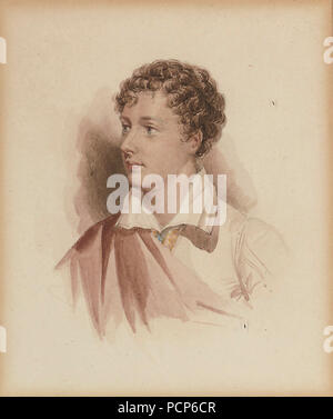 Porträt von George Gordon Byron, 6. Baron Byron (1788-1824) Nach einem Portrait von 1808, 1831. Stockfoto