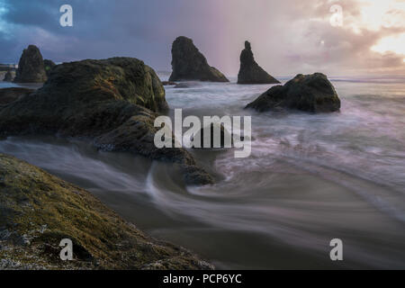 Assistenten hat, Bandon Strand, Küste von Oregon, USA Stockfoto