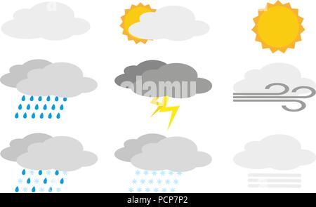 Einfache Wetter Icon Set Stock Vektor