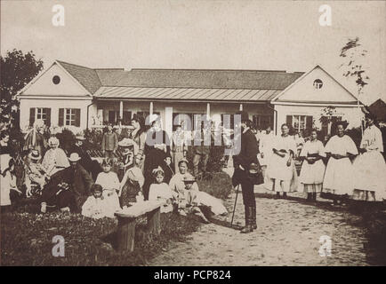 Pjotr Tschaikowsky (1840-1893) mit der Davydov Familie in der Kamenka Immobilien, 1875. Stockfoto