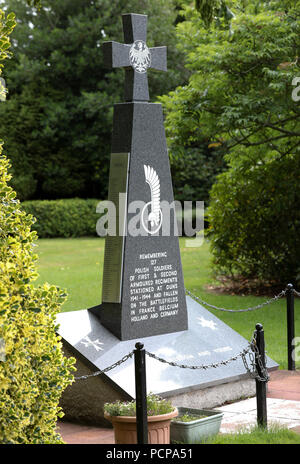 Denkmal für die 1. und 2. gepanzerte Regimenter der polnischen Streitkräfte im Westen in den Scottish Borders Stadt Duns Stockfoto