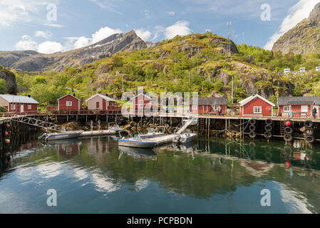 Nusfjord Dorf in Nordland, Norwegen. Stockfoto