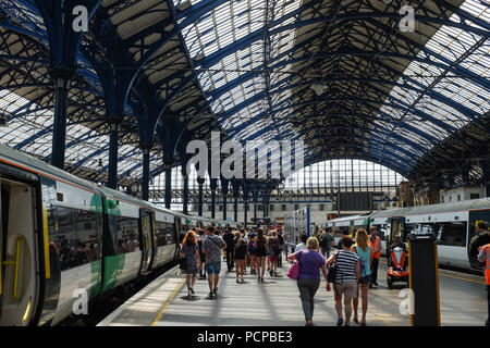 Bahnhof von Brighton in Südengland. Stockfoto