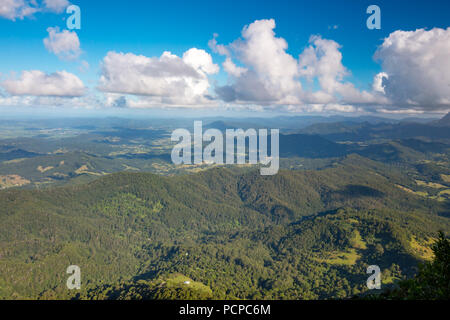 Panorama vom besten Aussichtspunkt in Springbrook National Park im Hinterland der Gold Coast, Queensland, Australien Stockfoto