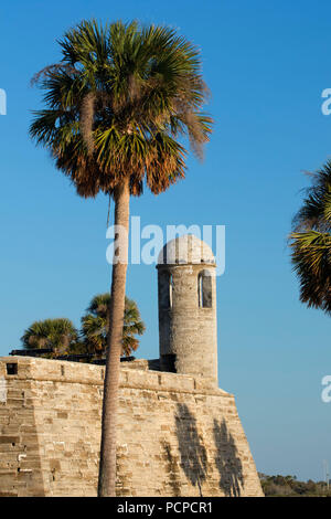 San Carlos Bastion, Castillo de San Marcos National Monument, St. Augustine, Florida Stockfoto