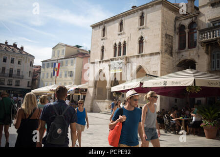 Narodni Square, in Split, Kroatien, am 22. Juli 2018. Stockfoto