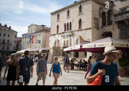 Narodni Square, in Split, Kroatien, am 22. Juli 2018. Stockfoto