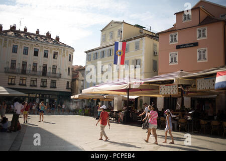 Narodni Square, in Split, Kroatien, am 22. Juli 2018. Stockfoto
