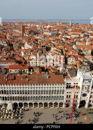 Blick auf Venedig von der Glockenturm Campanile, Italien Stockfoto