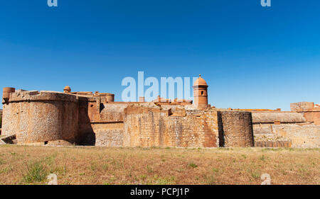 Detail der Festung Fort de Salses, im 15. Jahrhundert erbaut, in Salses-le-Chateau, Frankreich Stockfoto