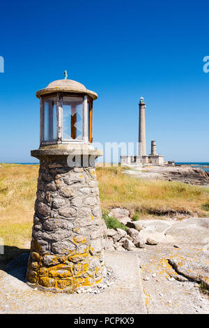 Die Phare de Gatteville, eine aktive Leuchtturm auf den Punkt De Barfleur, Normandie, Frankreich. Es ist 247 Meter hoch und ist damit der dritthöchste Leuchtturm Stockfoto