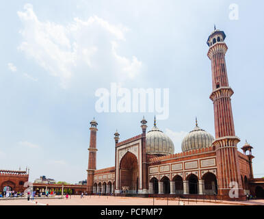 Jama Masjid, die größte Moschee in Delhi, Indien Stockfoto