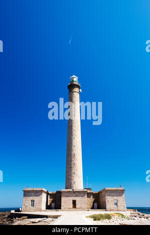 Die Phare de Gatteville, eine aktive Leuchtturm auf den Punkt De Barfleur, Normandie, Frankreich. Es ist 247 Meter hoch und ist damit der dritthöchste Leuchtturm Stockfoto