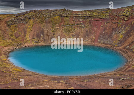 See Kerid schönen Panoramablick im Süden Islands Stockfoto