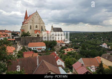 Sankt Nikolaus Kirche (Chrám svatého Mikuláše) in Znaim in Südmähren, Tschechische Republik. Stockfoto