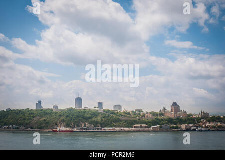 Blick auf die Stadt Quebec über von St Lawrence River Stockfoto