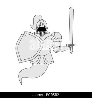 Ritter Ghost isoliert. Metal Armor Krieger. Bügeleisen Rüstung. Vector Illustration Stock Vektor