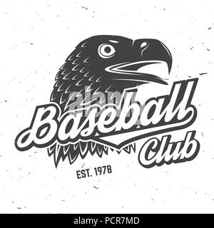 Baseball club Abzeichen. Vector Illustration. Konzept für Hemd oder Logo, Print, Stempel oder T-Stück. Vintage Typografie Design mit Golden Eagle und Baseball club text Silhouette. Stock Vektor