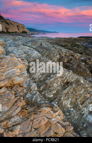 Dämmerung, skulpturelle Strand, Point Reyes National Seashore, Marin County, Kalifornien Stockfoto