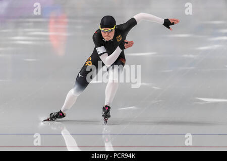 Gabriele Hirschbichler (GER) competiting im Eisschnelllauf: Frauen 1000 m bei den Olympischen Winterspielen PyeongChang 2018 Stockfoto
