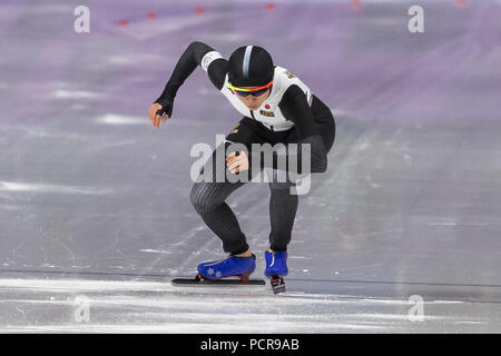 Miho Takagi (JPN) gewinnt die Bronzemedaille im Eisschnelllauf Damen 1000 m bei den Olympischen Winterspielen PyeongChang 2018 Stockfoto