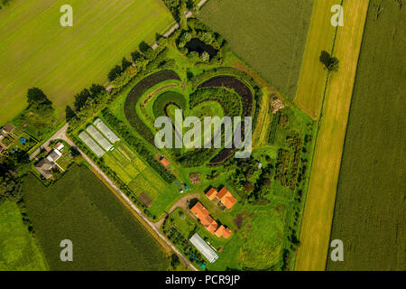 Baumschule in Waltrop, Herzform, Herz-förmige Betten, Herz, Baumschule, Waltrop, Ruhrgebiet, Nordrhein-Westfalen, Deutschland Stockfoto