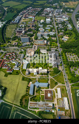 Campus der Universität Dortmund mit der TU und der Fakultät für Mathematik und Kantine, Dortmund, Ruhrgebiet, Nordrhein-Westfalen, Deutschland Stockfoto