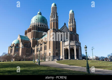 Kirche der Nationale Basilika des Heiligen Herzen, Basilique Nationale du SacrŽ - CÏur, Basilika von Koekelberg, Brüssel, Stockfoto