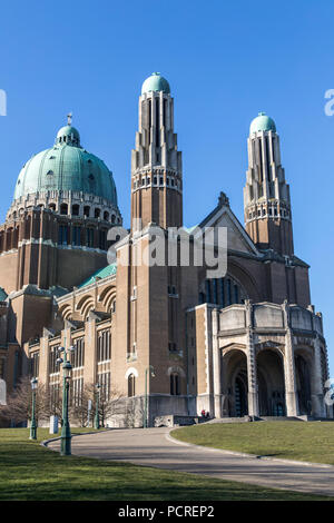 Kirche der Nationale Basilika des Heiligen Herzen, Basilique Nationale du SacrŽ - CÏur, Basilika von Koekelberg, Brüssel, Stockfoto