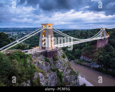 Clifton Suspension Bridge - Bristol Bristol Tourismus - Eröffnet 1864 die Brücke über den Avon war auf einem original Design von Isambard Kingdom Brunel. Stockfoto