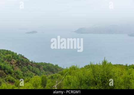 Blick auf die Halbinsel Kintyre in einem bewölkten Tag Stockfoto