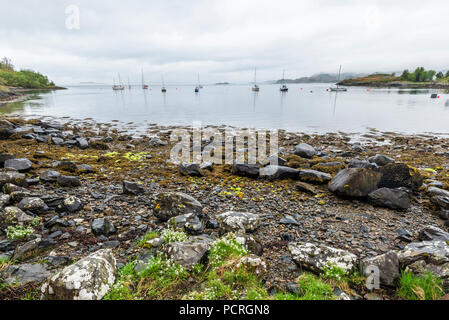 Blick auf die Halbinsel Kintyre in einem bewölkten Tag Stockfoto