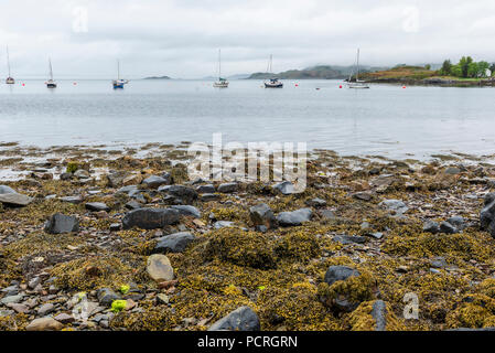 Blick auf die Halbinsel Kintyre in einem bewölkten Tag Stockfoto