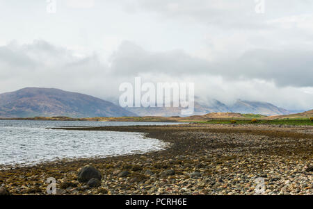 Blick auf die Halbinsel Kintyre in einem bewölkten Tag Stockfoto