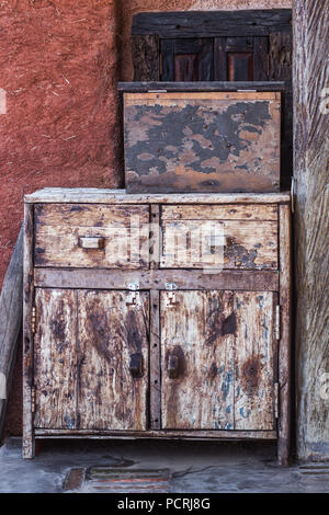 Alte vintage schäbige Möbel, Holz Textur Stockfoto