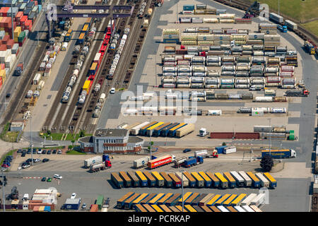 Duisburg Hafen, Binnenhafen, container Hafen Duisport, Luftaufnahme von Duisburg, Duisburger Hafen Stockfoto