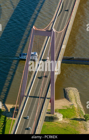 Emmerich Brücke über den Rhein, Luftaufnahme von Emmerich am Rhein, Niederrhein Stockfoto