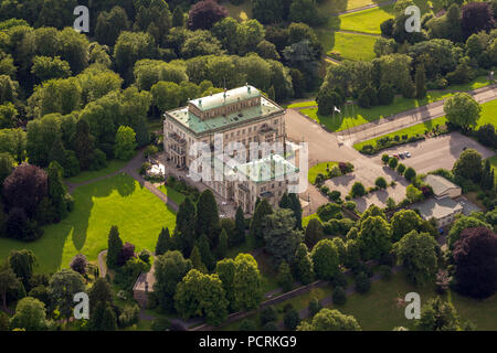 Luftbild, Villa Hügel, contre-jour, Essen, Ruhrgebiet, Nordrhein-Westfalen, Deutschland, Europa Stockfoto