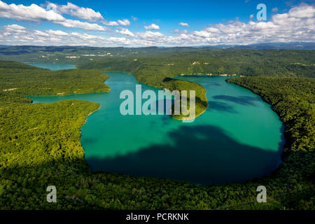 Stausee Lac de Vouglans, Behälter, Cernon, Jura, Bourgogne-Franche-Comté, Frankreich Stockfoto