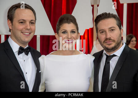 HOLLYWOOD, CA - 22. Februar: Ido Ostrowsky, Nora Grossman und Teddy Schwartzman attendst der 87. jährlichen Academy Awards in Hollywood & Highland Center am 22. Februar 2015 in Hollywood, Kalifornien. Personen: Ido Ostrowsky, Nora Grossman und Teddy Schwartzman Stockfoto