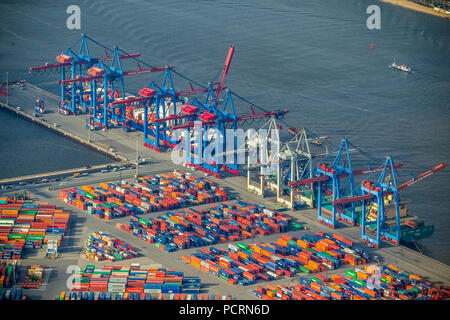 Hamburger Hafen Containerhafen Waltershof, Behälter, Container, Kräne, Hamburg, Hamburg, Deutschland Stockfoto