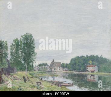 Alfred Sisley - Die matrat Yachtwerft, Moret-Sur-Loing, regnerischen Wetter - Stockfoto