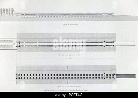 Allahverdi Khan Bridge, Pläne von Pascal Coste. Stockfoto