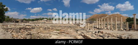 Panorama der antiken römischen Stadt Scythopolis in Beit Shean Nationalpark, Israel Stockfoto