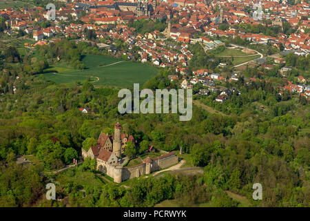 Luftaufnahme, Altenburg Bamberg - Attika Spaziergang mit Bär Grube, Bamberg, Bayern, Oberfranken, Bayern, Deutschland, Europa Stockfoto