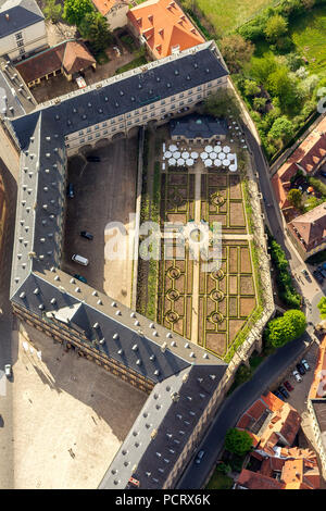 Luftaufnahme, Rosengarten in der Neuen Residenz, Bamberg, Bayern, Oberfranken, Bayern, Deutschland, Europa Stockfoto