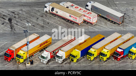 Luftbild, IKEA Ellinghausen Logistikzentrum mit LKW-Terminal, just-in-time-Logistik, Logistik, Dortmund, Ruhrgebiet Stockfoto