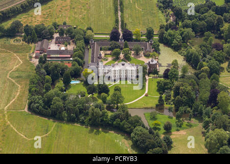 Luftbild, Gärten von Schloss Heltorf, Angermund, Düsseldorf, Ruhrgebiet, Nordrhein-Westfalen, Deutschland, Europa Stockfoto