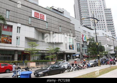 Eingang nach Johor Bahru City Square Shopping Center auf Jalan Wong Ah Fook, Johor Bahru, Malaysia. Stockfoto